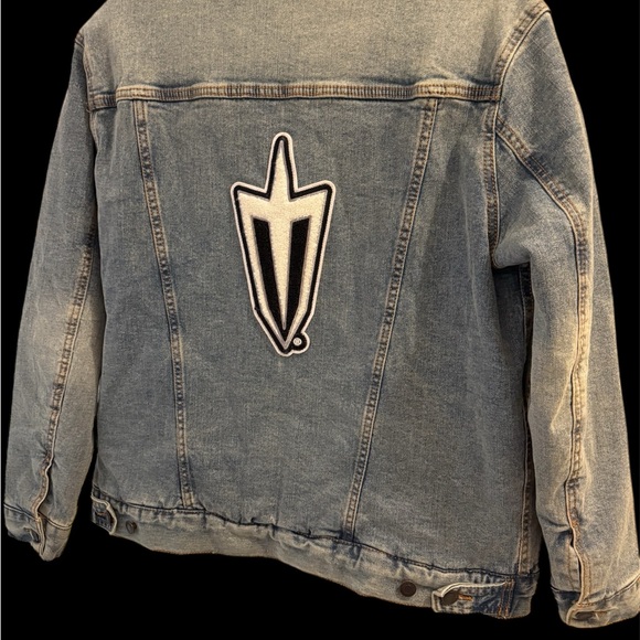 Denim Jacket with Sherpa Collar and Patches - Picture 2 of 3